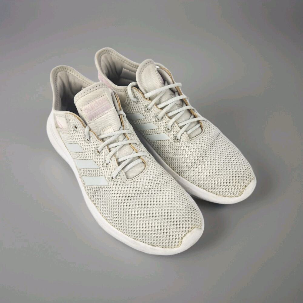 Adidas Cloudfoam QT Flex Running Shoes Women's Size 8.5 Ivory Training Fashion